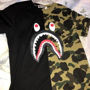Bape camo and black shirt Clearance